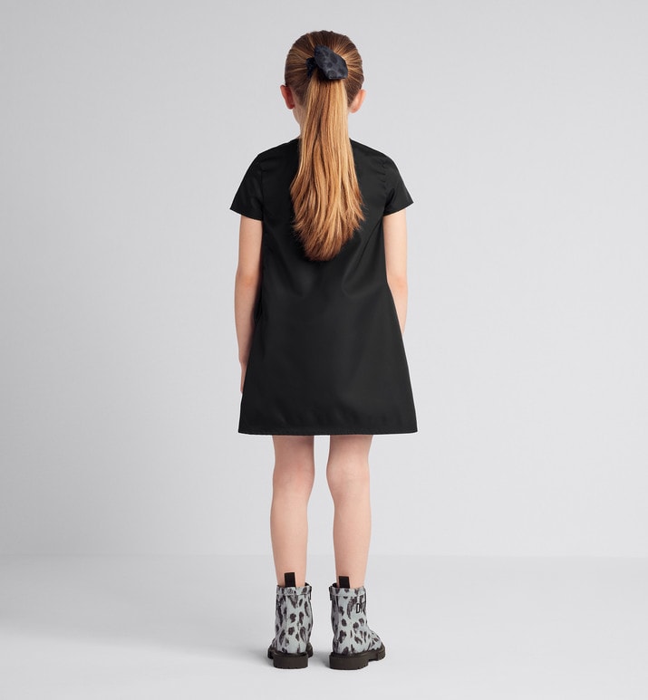 Kid's A-Line Dress • Black Water-Repellent Technical Fabric