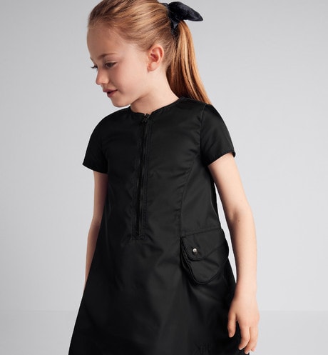 Kid's A-Line Dress • Black Water-Repellent Technical Fabric