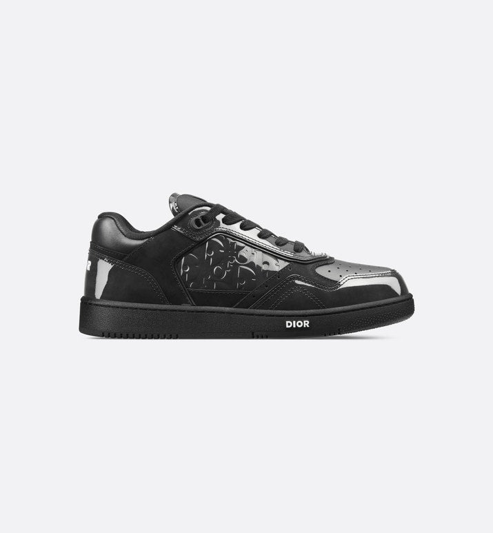 B27 Low-Top Sneaker • Black Patent Calfskin and Dior Oblique Gravity Leather