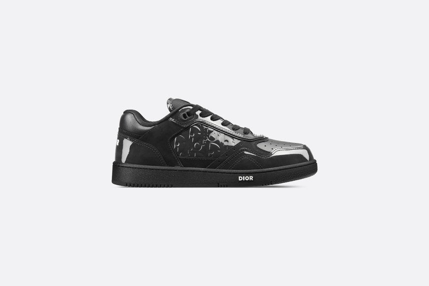 B27 Low-Top Sneaker • Black Patent Calfskin and Dior Oblique Gravity Leather