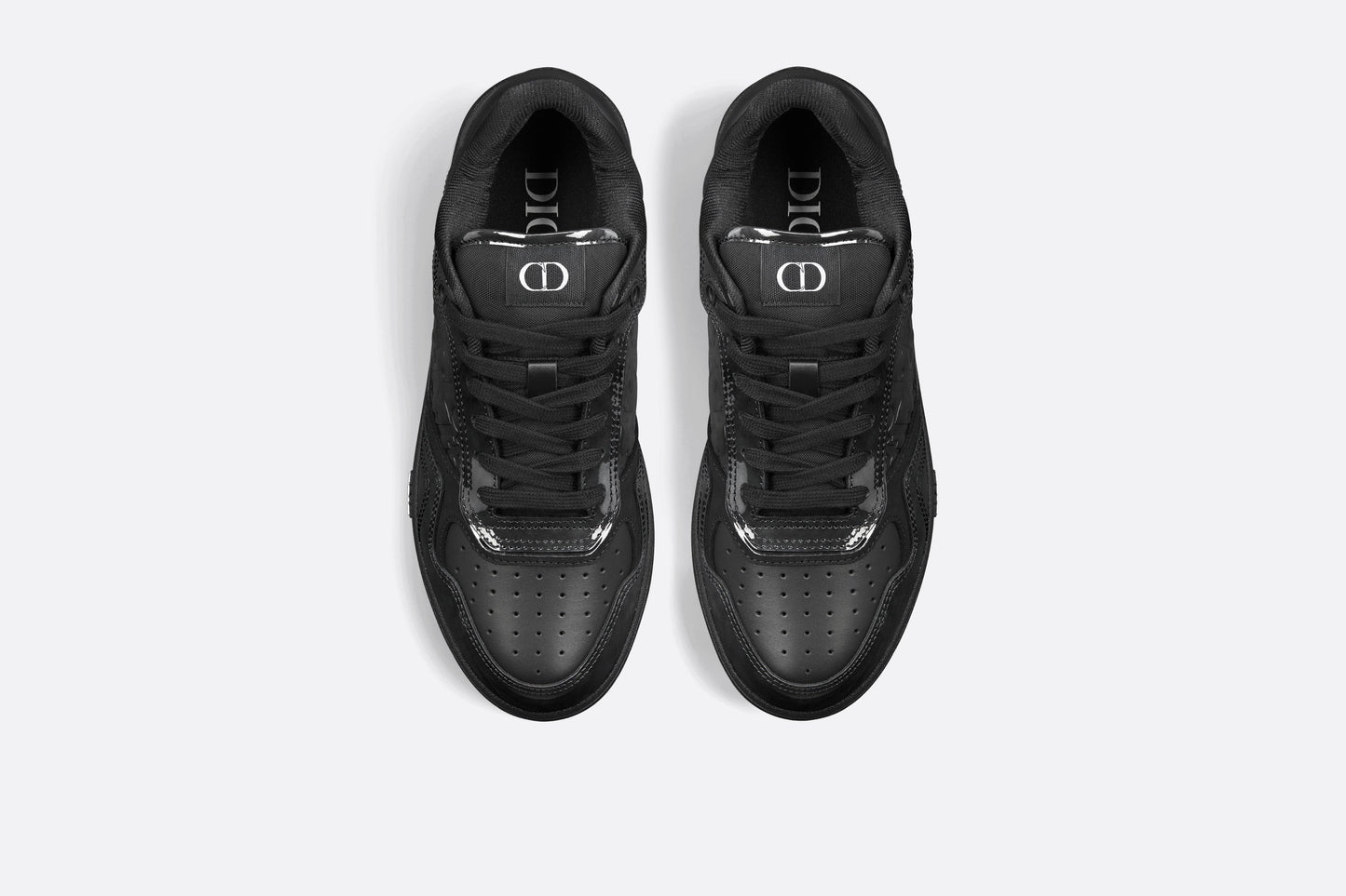 B27 Low-Top Sneaker • Black Patent Calfskin and Dior Oblique Gravity Leather