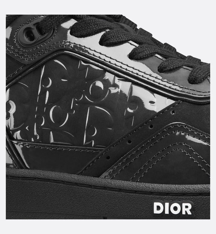 B27 Low-Top Sneaker • Black Patent Calfskin and Dior Oblique Gravity Leather