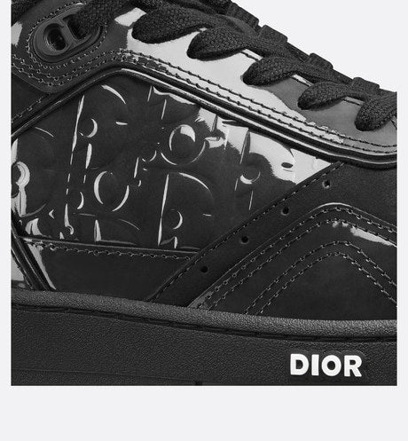 B27 Low-Top Sneaker • Black Patent Calfskin and Dior Oblique Gravity Leather