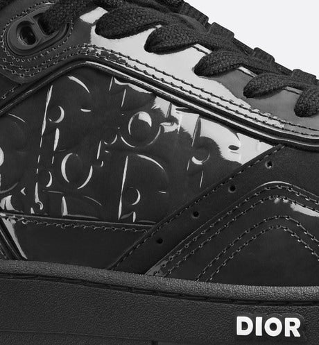B27 Low-Top Sneaker • Black Patent Calfskin and Dior Oblique Gravity Leather