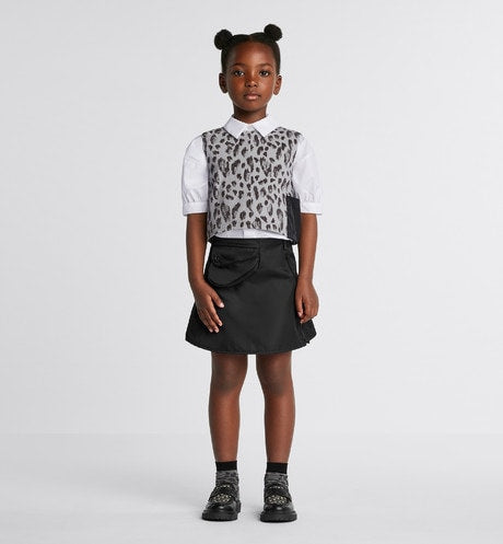Kid's A-Line Skirt • Black Water-Repellent Technical Fabric