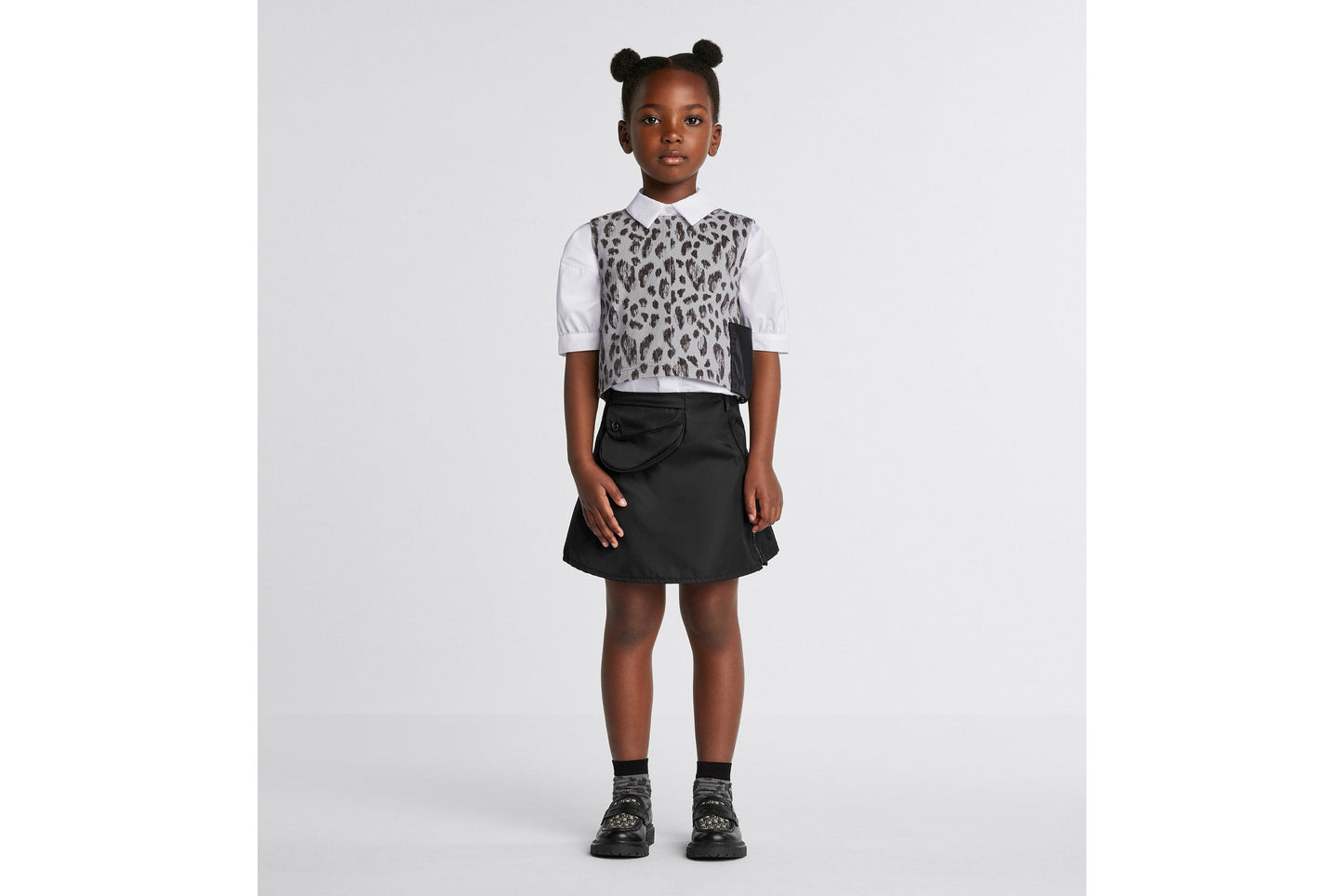 Kid's A-Line Skirt • Black Water-Repellent Technical Fabric