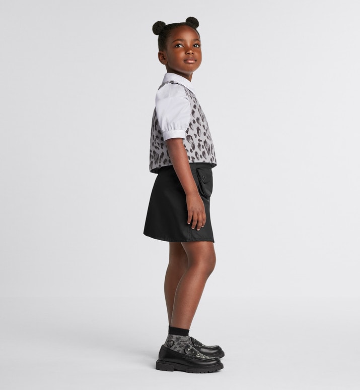 Kid's A-Line Skirt • Black Water-Repellent Technical Fabric