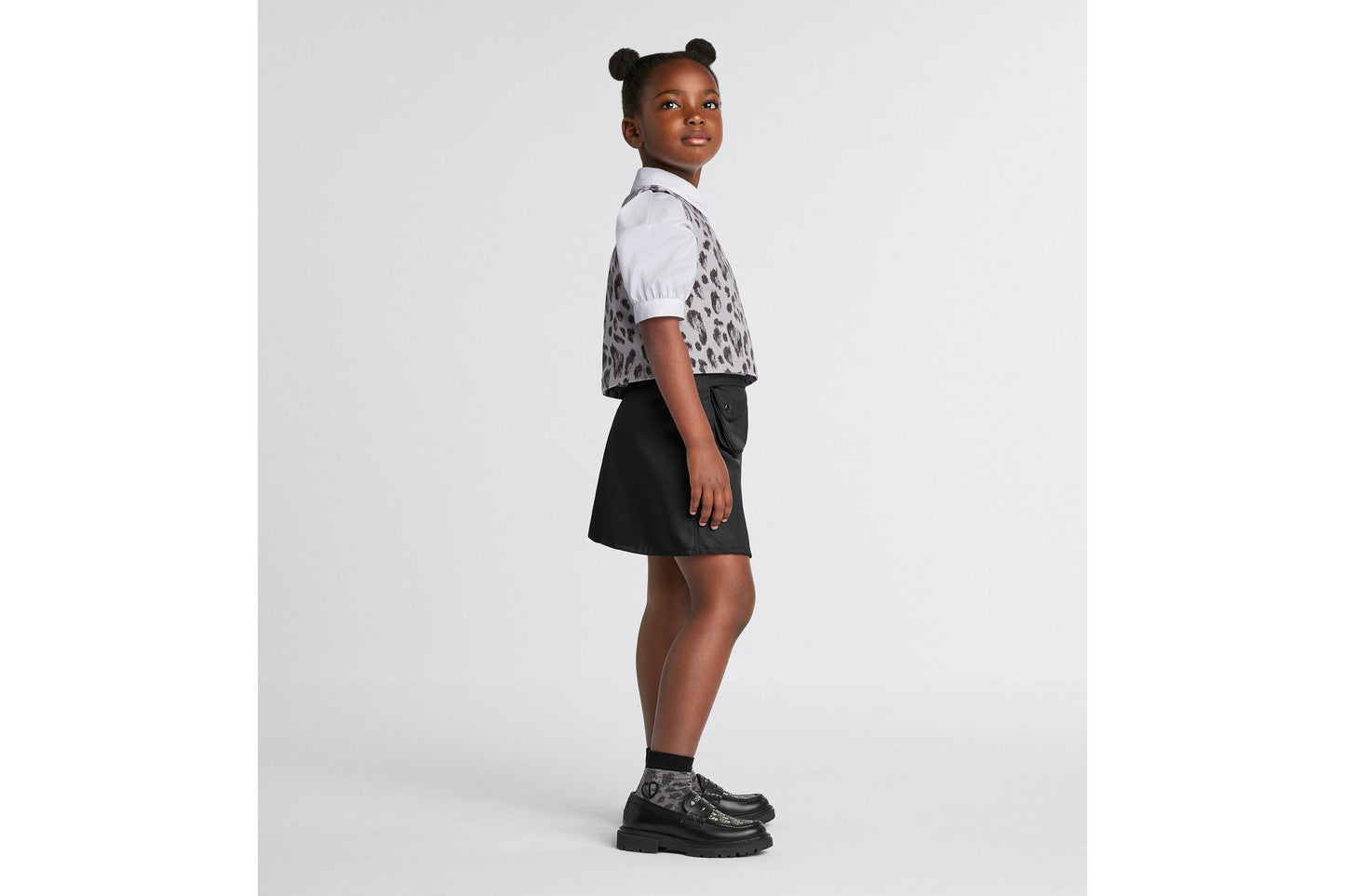 Kid's A-Line Skirt • Black Water-Repellent Technical Fabric