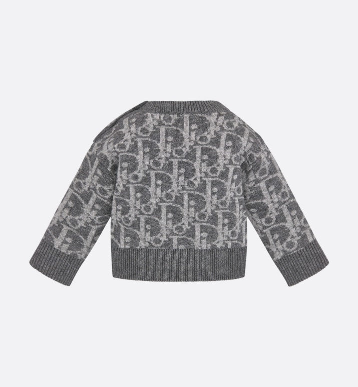 Baby Sweater • Deep Gray and Gray Dior Oblique Wool and Cashmere-Blend Knit Jacquard