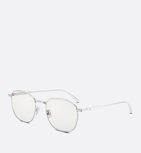 DiorBlackSuit S2U • Silver Metal Square Glasses with Blue Light Filter