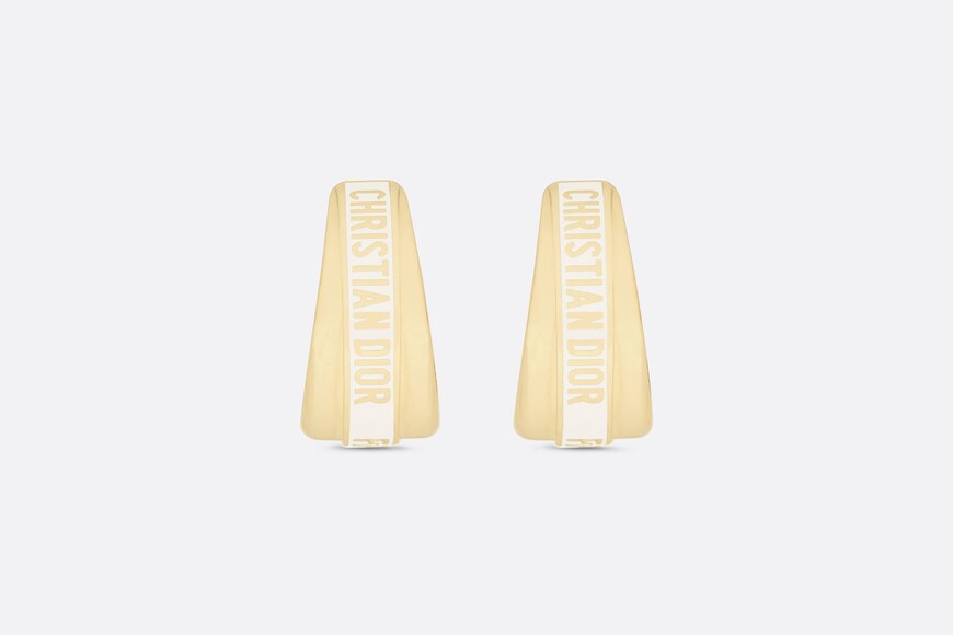 Dior Code Earrings • Gold-Finish Metal and White Lacquer