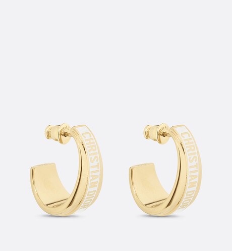 Dior Code Earrings • Gold-Finish Metal and White Lacquer