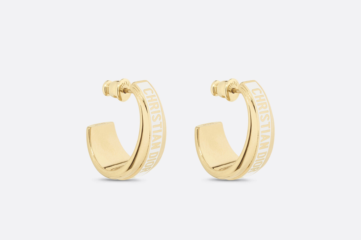 Dior Code Earrings • Gold-Finish Metal and White Lacquer