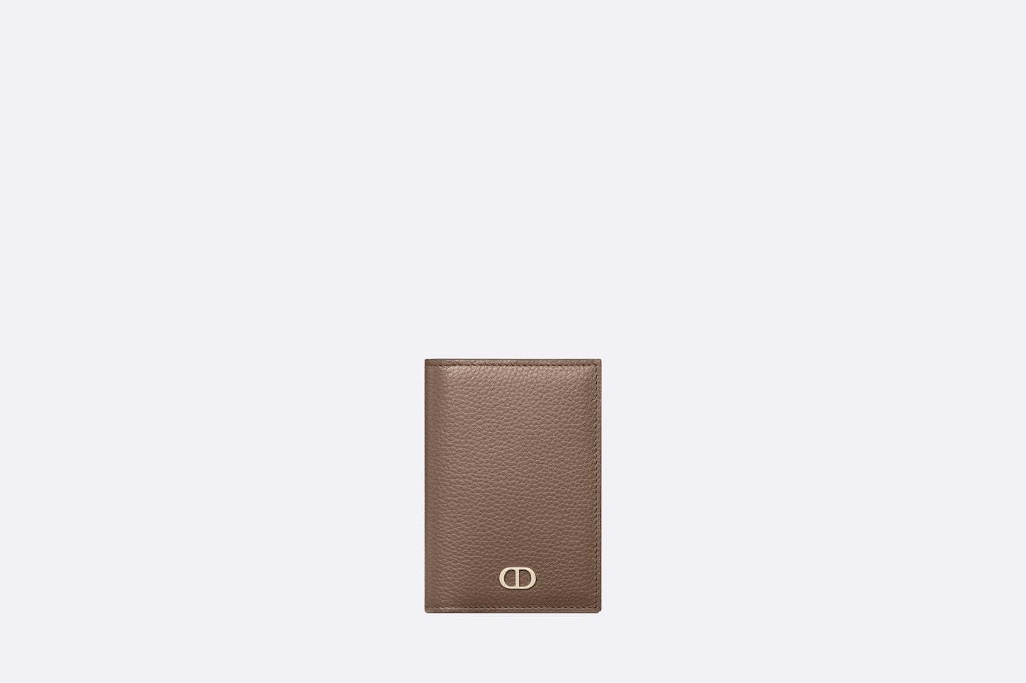 Bi-Fold Card Holder • Khaki Grained Calfskin with CD Icon Signature
