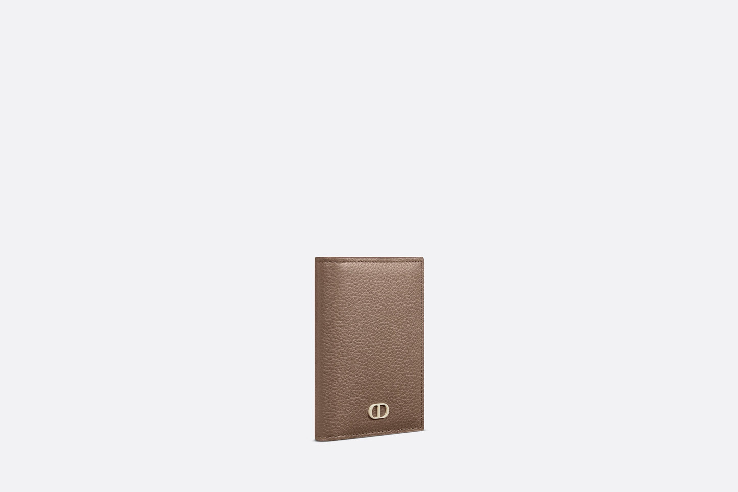Bi-Fold Card Holder • Khaki Grained Calfskin with CD Icon Signature