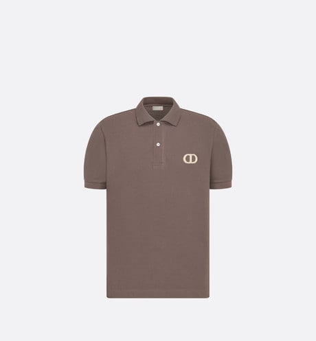 CD Icon Polo Shirt • Brown Cotton Piqué
