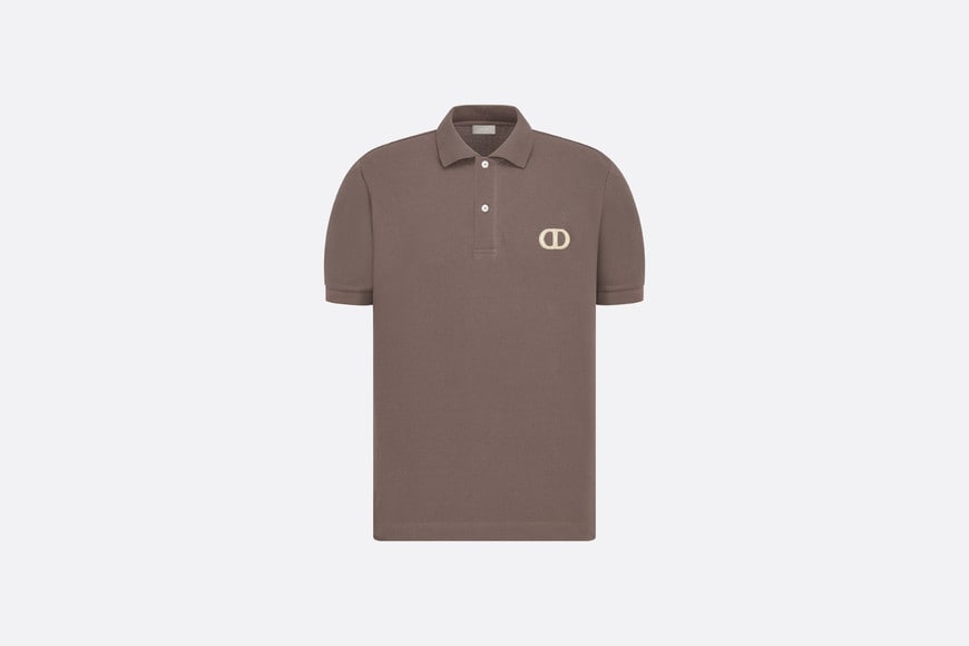 CD Icon Polo Shirt • Brown Cotton Piqué