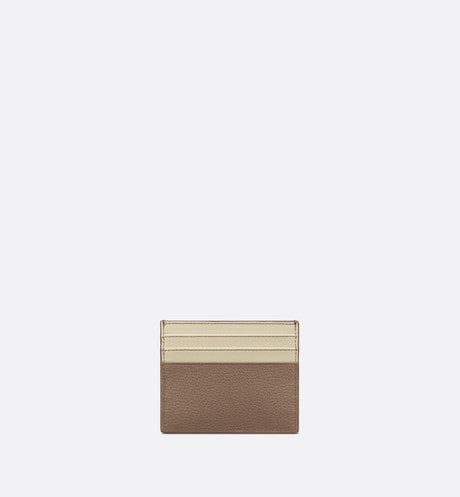 Card Holder • Khaki Grained Calfskin with CD Icon Signature