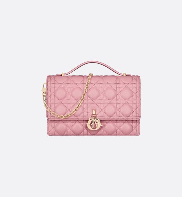 Miss Dior Top Handle Bag • Melocoton Pink Cannage Lambskin