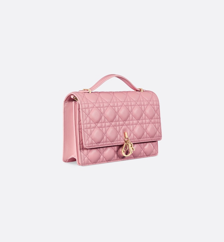 Miss Dior Top Handle Bag • Melocoton Pink Cannage Lambskin