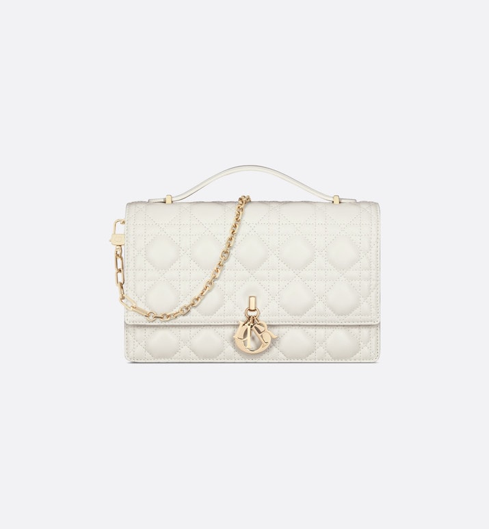 Miss Dior Top Handle Bag • Latte Cannage Lambskin