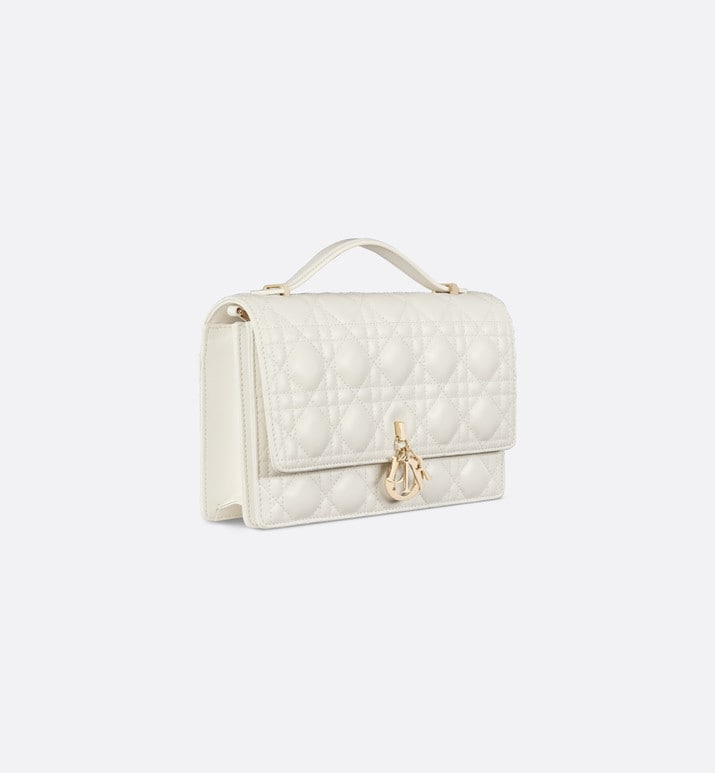 Miss Dior Top Handle Bag • Latte Cannage Lambskin