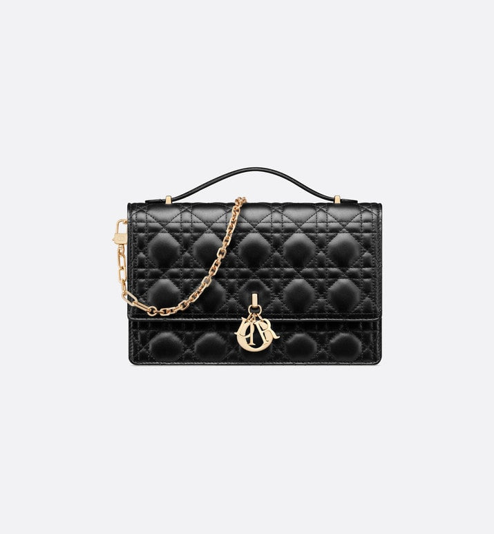 Miss Dior Top Handle Bag • Black Cannage Lambskin