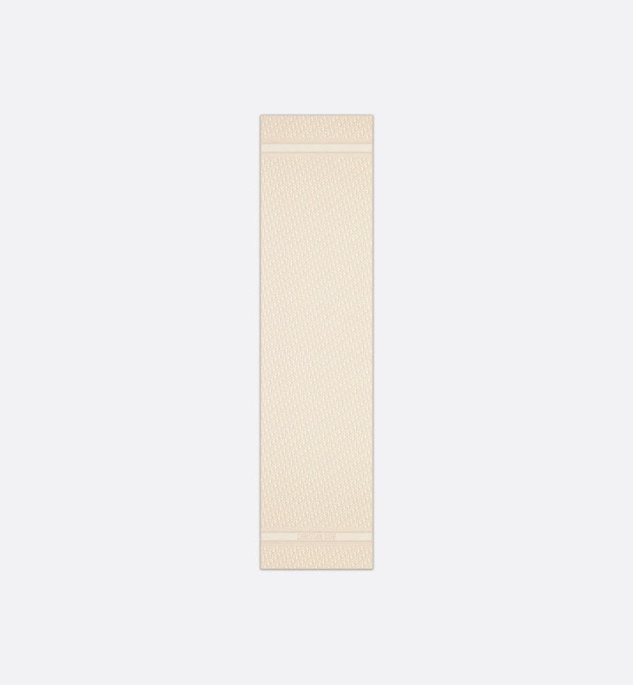 Dior Or Dior Oblique Stole • Beige Silk Blend and Metallic Thread