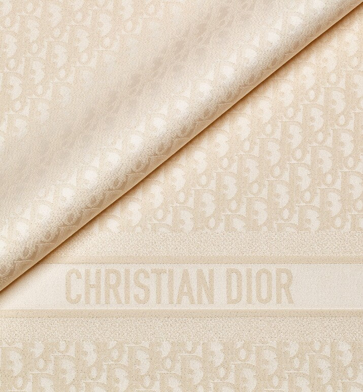 Dior Or Dior Oblique Stole • Beige Silk Blend and Metallic Thread
