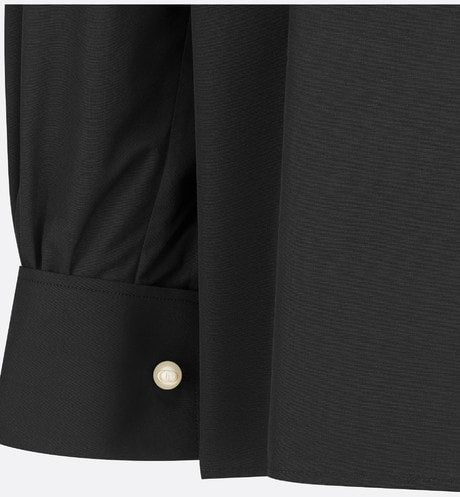 Blouse • Black Cotton and Silk Poplin