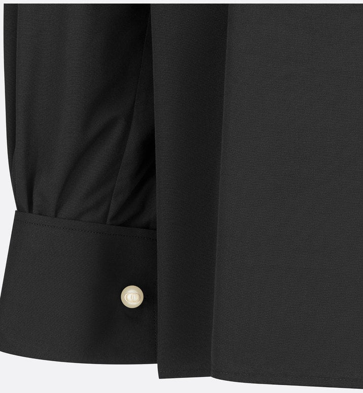 Blouse • Black Cotton and Silk Poplin