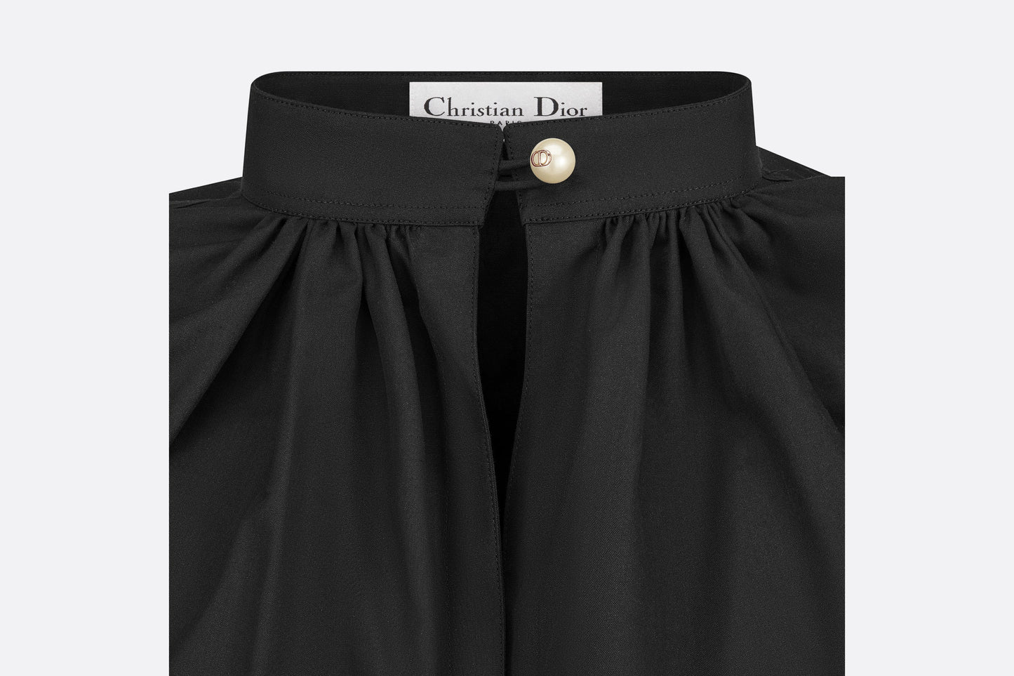 Blouse • Black Cotton and Silk Poplin