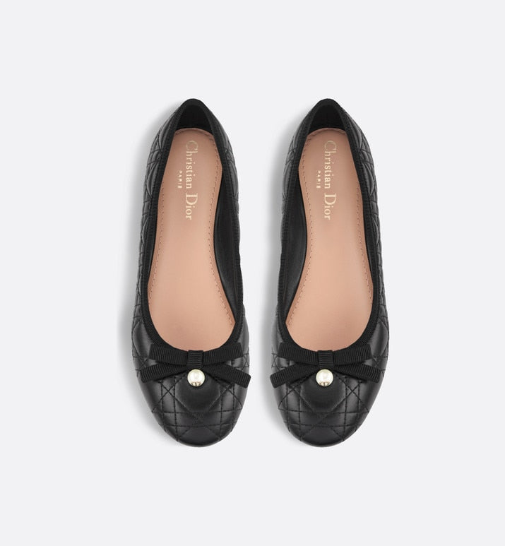 Dior Ballet Flat • Black Quilted Cannage Calfskin