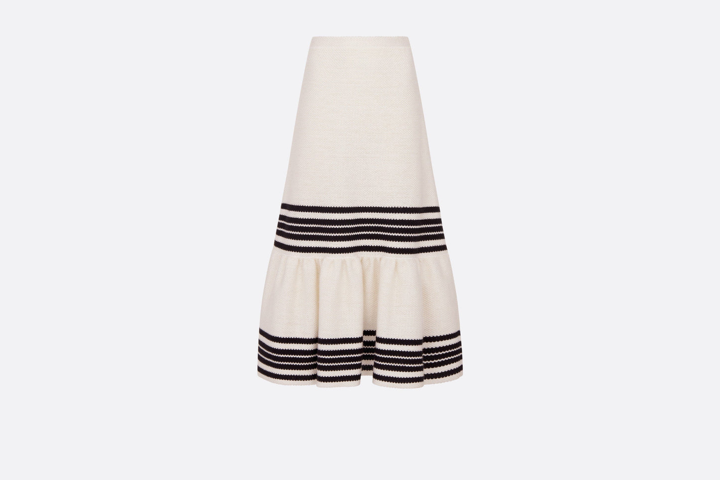 Dior Marinière Mid-Length Skirt • White and Black Cotton and Silk Knit