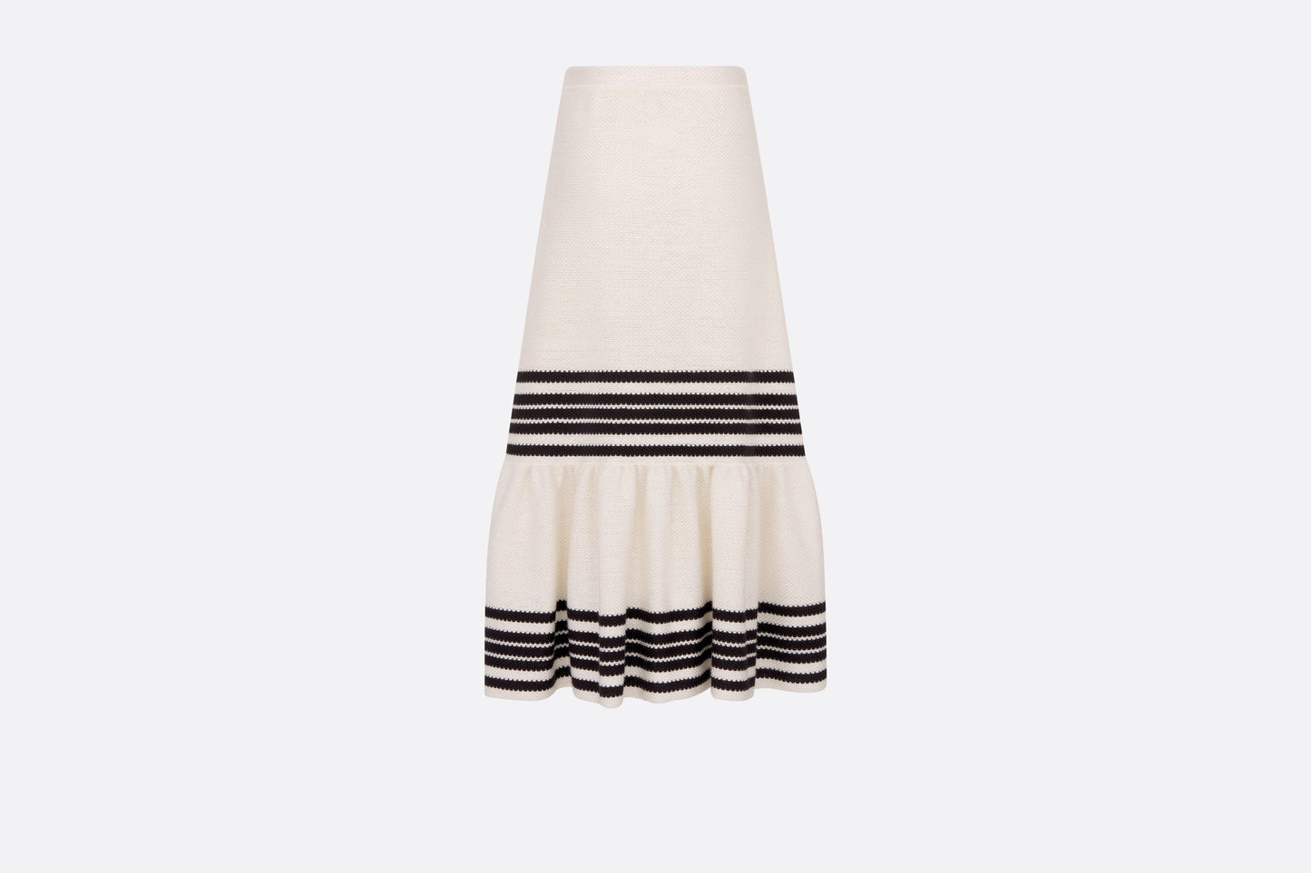 Dior Marinière Mid-Length Skirt • White and Black Cotton and Silk Knit