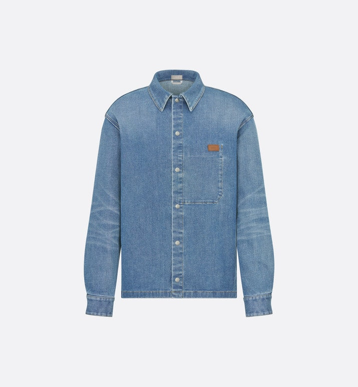 Overshirt • Blue Cotton-Blend Twill
