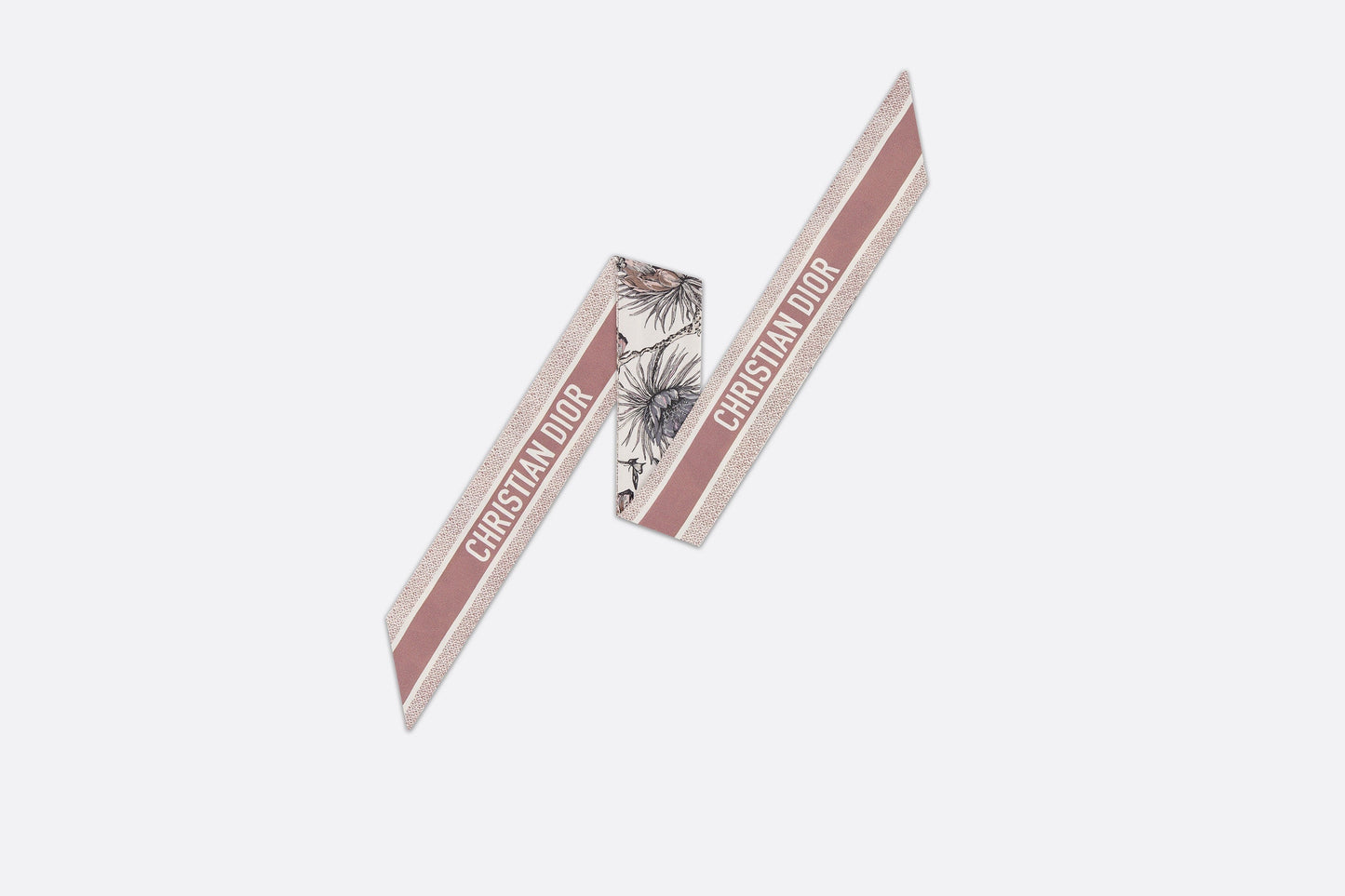 Toile de Jouy Mexico Mitzah Scarf • White and Pastel Pink Silk Twill