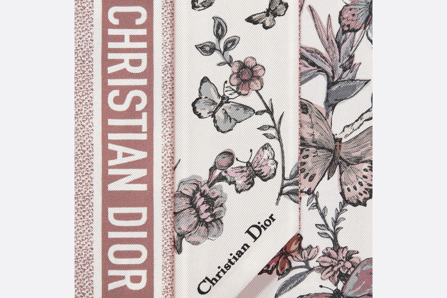 Toile de Jouy Mexico Mitzah Scarf • White and Pastel Pink Silk Twill