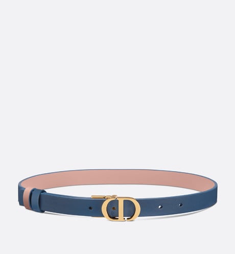 30 Montaigne Reversible Belt • Pastel Midnight Blue and Powder Pink Smooth Calfskin, 20 MM