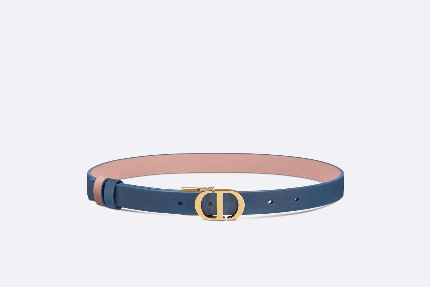 30 Montaigne Reversible Belt • Pastel Midnight Blue and Powder Pink Smooth Calfskin, 20 MM