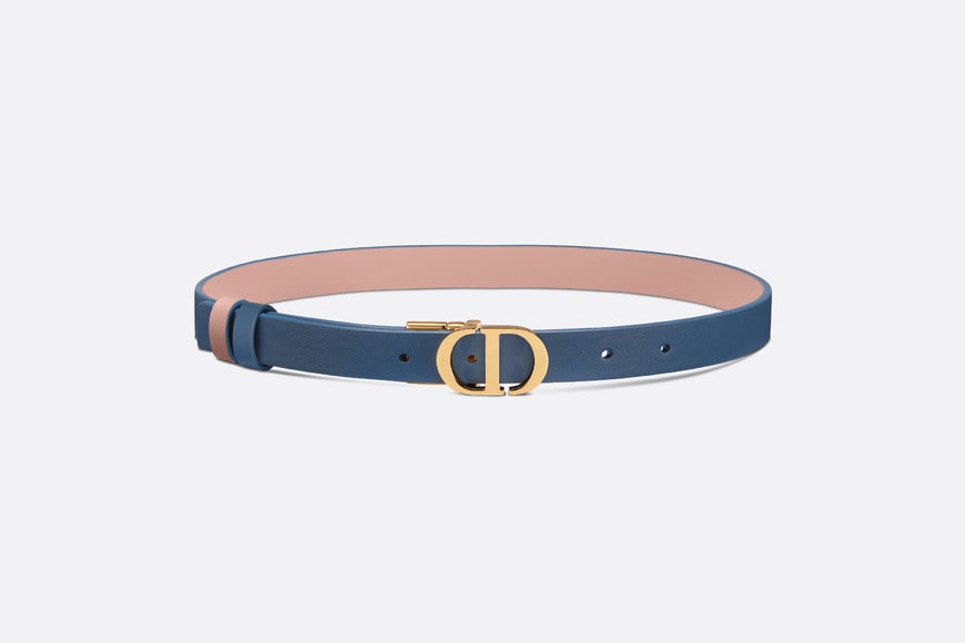 30 Montaigne Reversible Belt • Pastel Midnight Blue and Powder Pink Smooth Calfskin, 20 MM