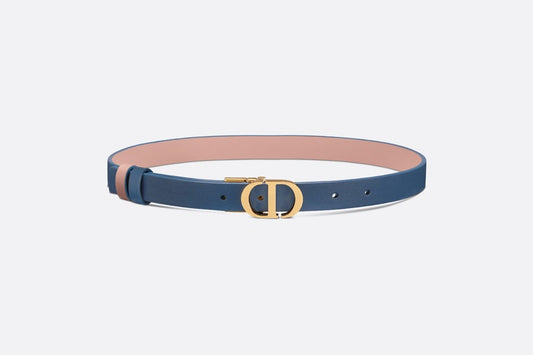 30 Montaigne Reversible Belt • Pastel Midnight Blue and Powder Pink Smooth Calfskin, 20 MM