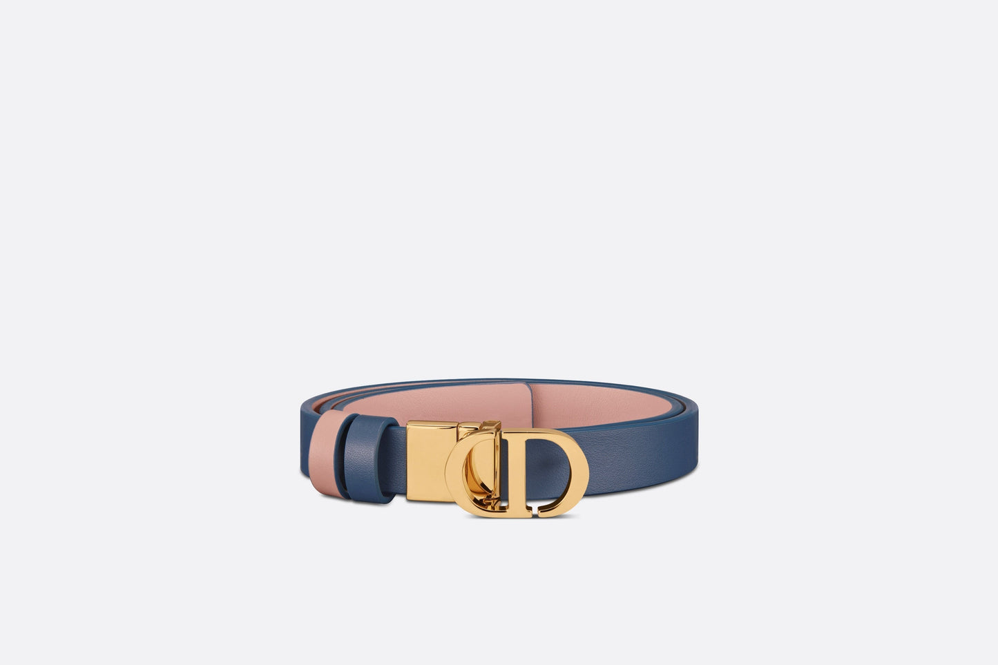 30 Montaigne Reversible Belt • Pastel Midnight Blue and Powder Pink Smooth Calfskin, 20 MM