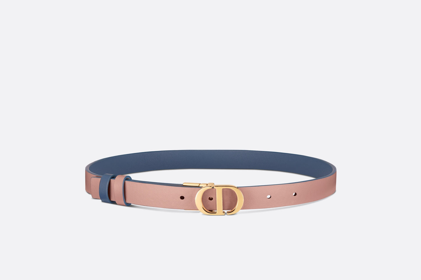 30 Montaigne Reversible Belt • Pastel Midnight Blue and Powder Pink Smooth Calfskin, 20 MM