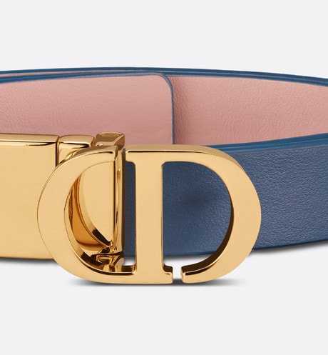 30 Montaigne Reversible Belt • Pastel Midnight Blue and Powder Pink Smooth Calfskin, 20 MM