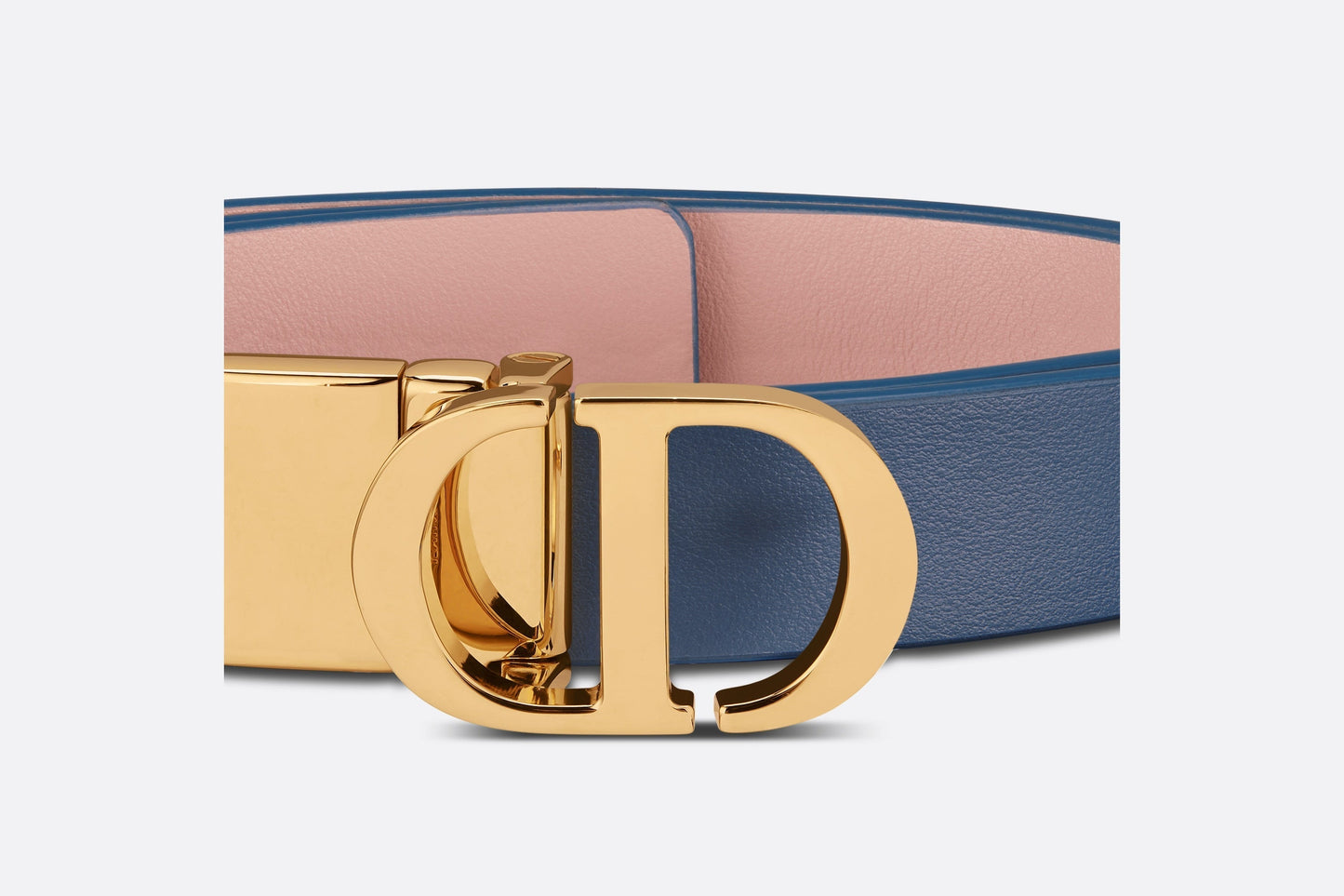 30 Montaigne Reversible Belt • Pastel Midnight Blue and Powder Pink Smooth Calfskin, 20 MM