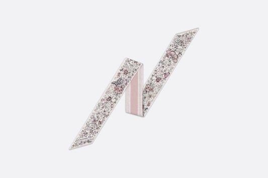 Butterfly Around the World Mitzah Scarf • White and Pastel Pink Silk Twill