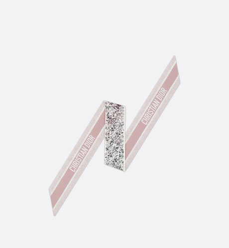 Butterfly Around the World Mitzah Scarf • White and Pastel Pink Silk Twill