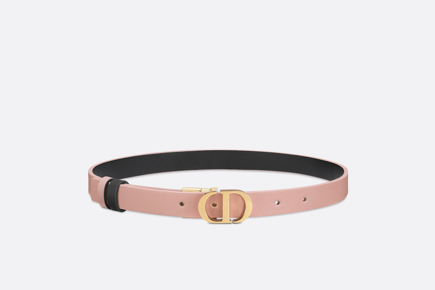30 Montaigne Reversible Belt • Powder Pink and Black Smooth Calfskin, 20 MM