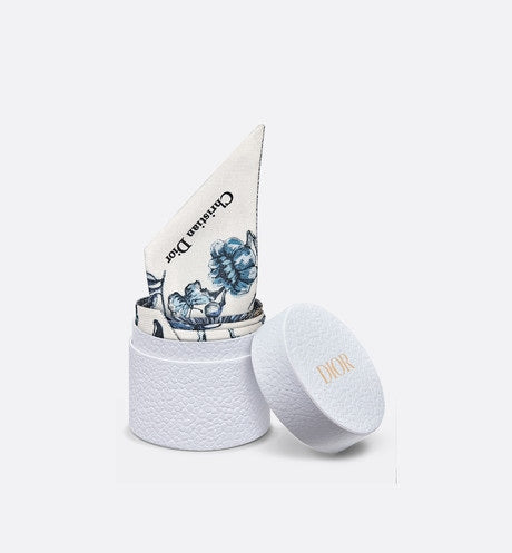 Toile de Jouy Mexico Mitzah Scarf • White and Pastel Midnight Blue Silk Twill